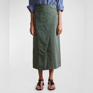 Apiece Apart Lahiri Straight Cotton Twill Midi Skirt